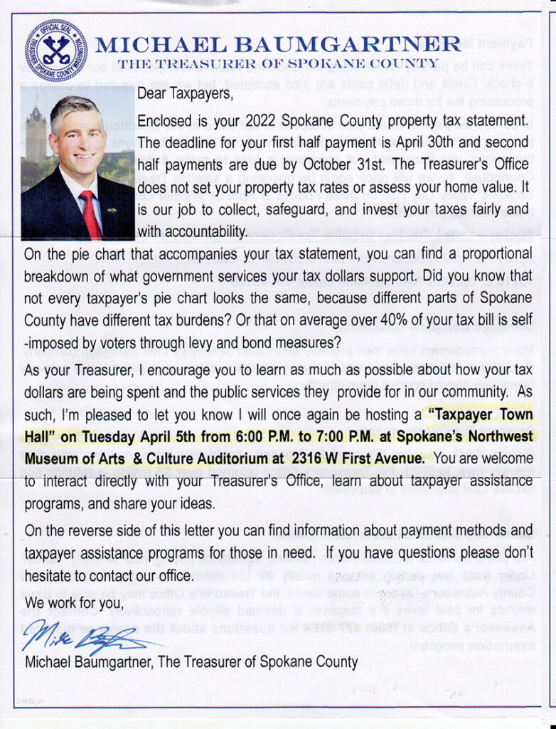 Spokane County Tax Notice 1