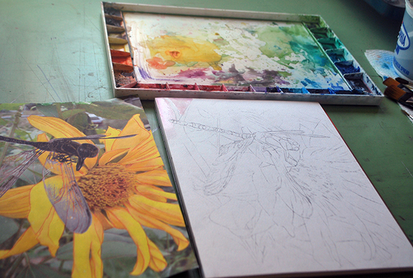 Dragonfly Sunflower 02